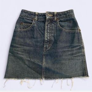Calvin Klein Denim Frayed Hem Skirt